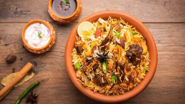 Lamb Biryani with Pot of Yogurt