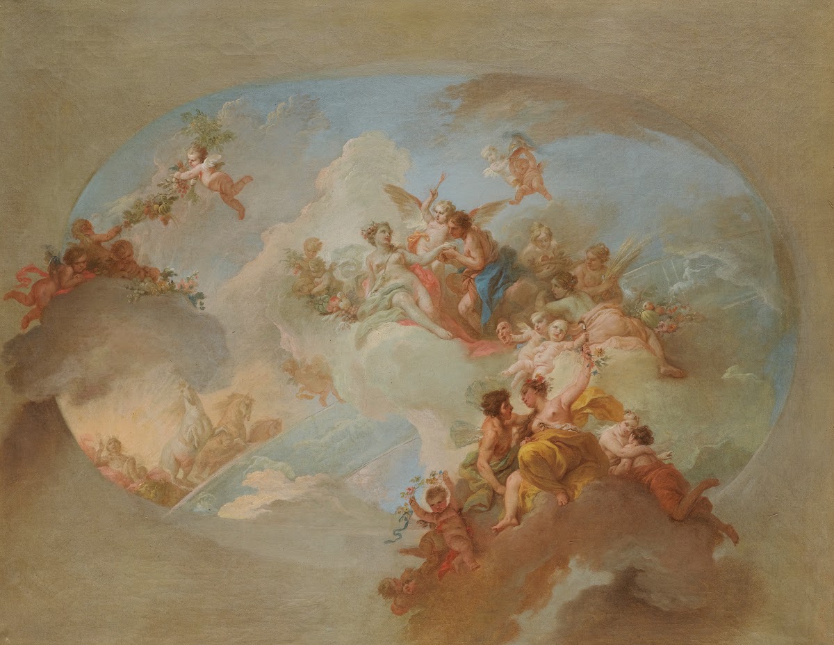 A Bozetto With Flora And Zephyr Mars And Venus And The Signs Of The Zodiac 18th