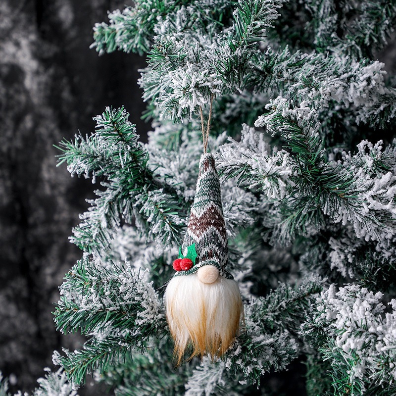 Christmas gnome ornament with knit design
