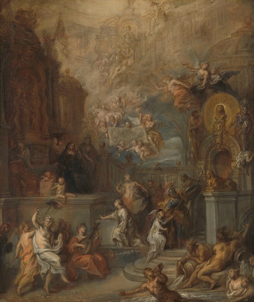 Allegory of the Farewell of William III from Amalia van Solms following the tran