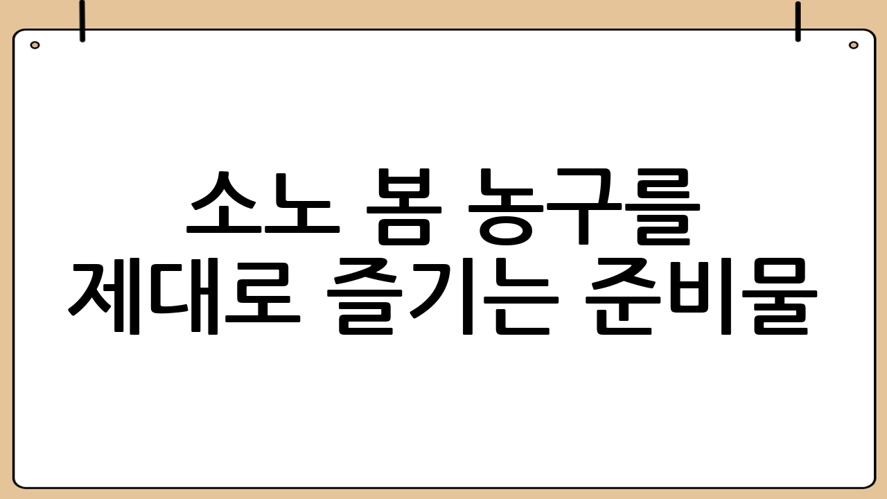 소노 봄 농구를 제대로 즐기는 준비물