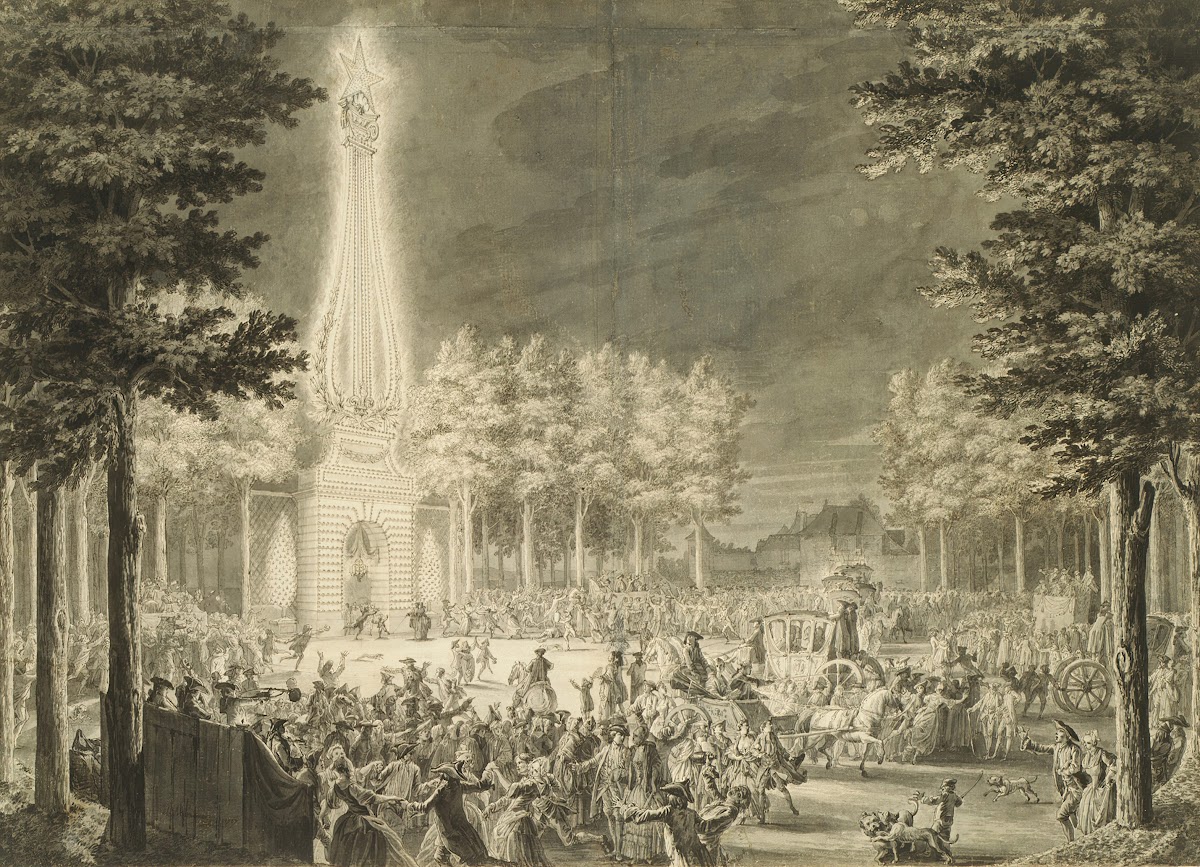 Design for the Engraving Réjouissances du Peuple    à Reims le 27 aout 1765 1767