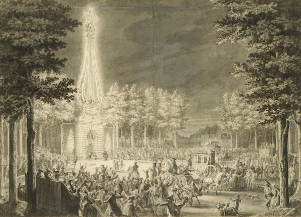 Design for the Engraving Réjouissances du Peuple    à Reims le 27 aout 1765 1767