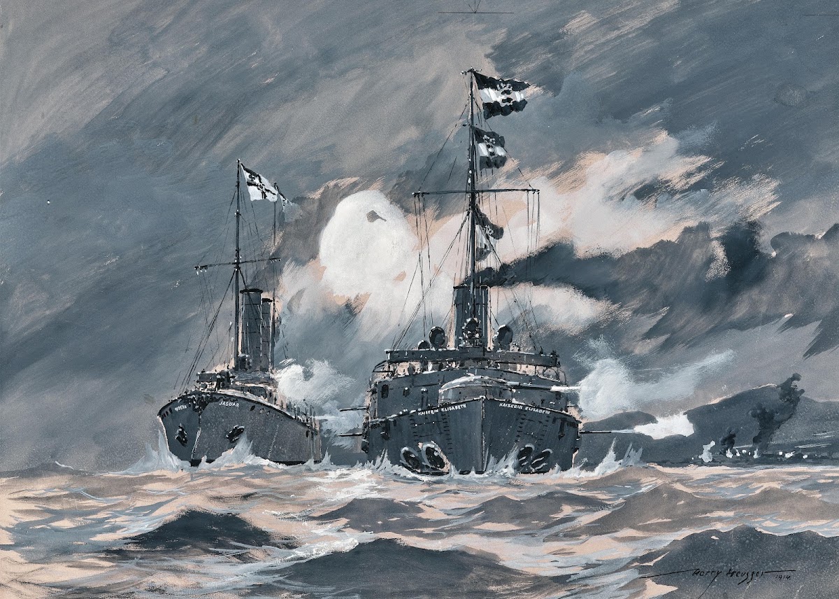 The last days of the imperial and royal cruiser Kaiserin Elisabeth fighting Japa