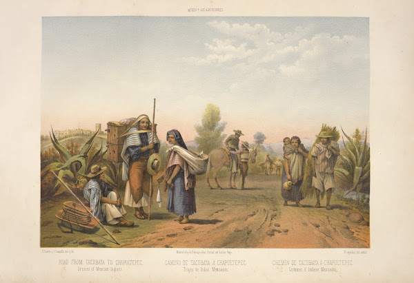 Road from Tacubaya to Chapultepec dresses of Mexican Indians 1869