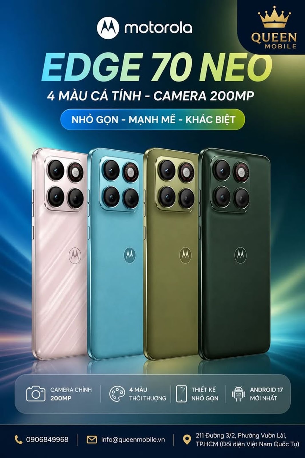 Le Motorola Edge 70 Neo révèle des rendus avec 4 couleurs exceptionnelles, un appareil photo de 200 MP rend le segment milieu de gamme plus chaud