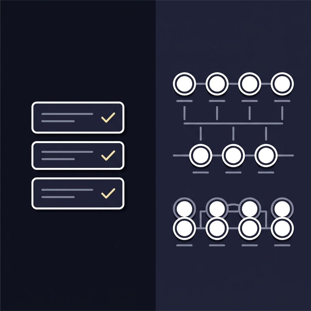 Split screen 2D vector showing a minimalist trading dashboard checklist and a match lineup grid in Funded Plays brand colors illustrating Building a Pre-Trade Mental Checklist