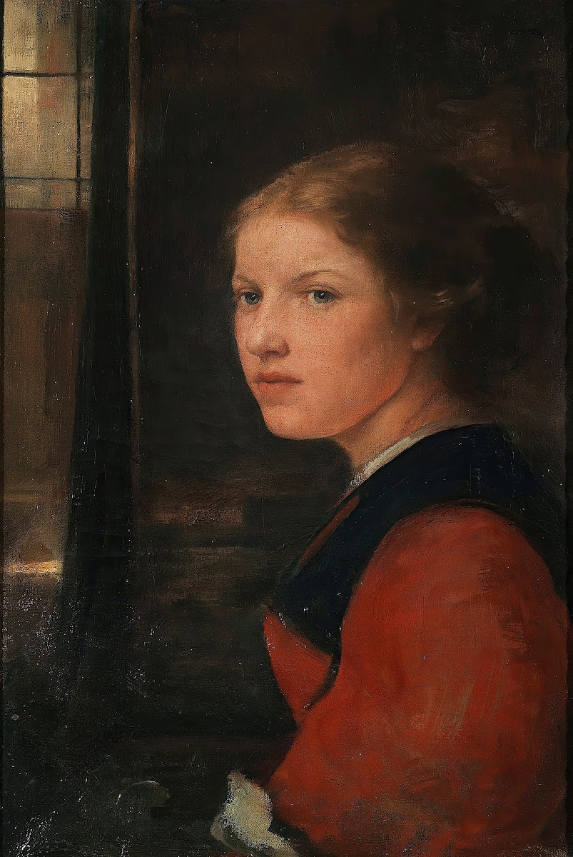 Junges Mädchen am Fenster Ca 1870 1890