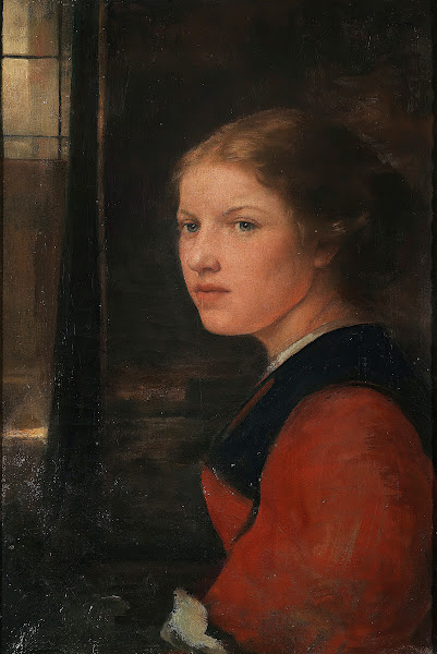 Junges Mädchen am Fenster Ca 1870 1890