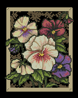 DIM35073 Pansies On Toile