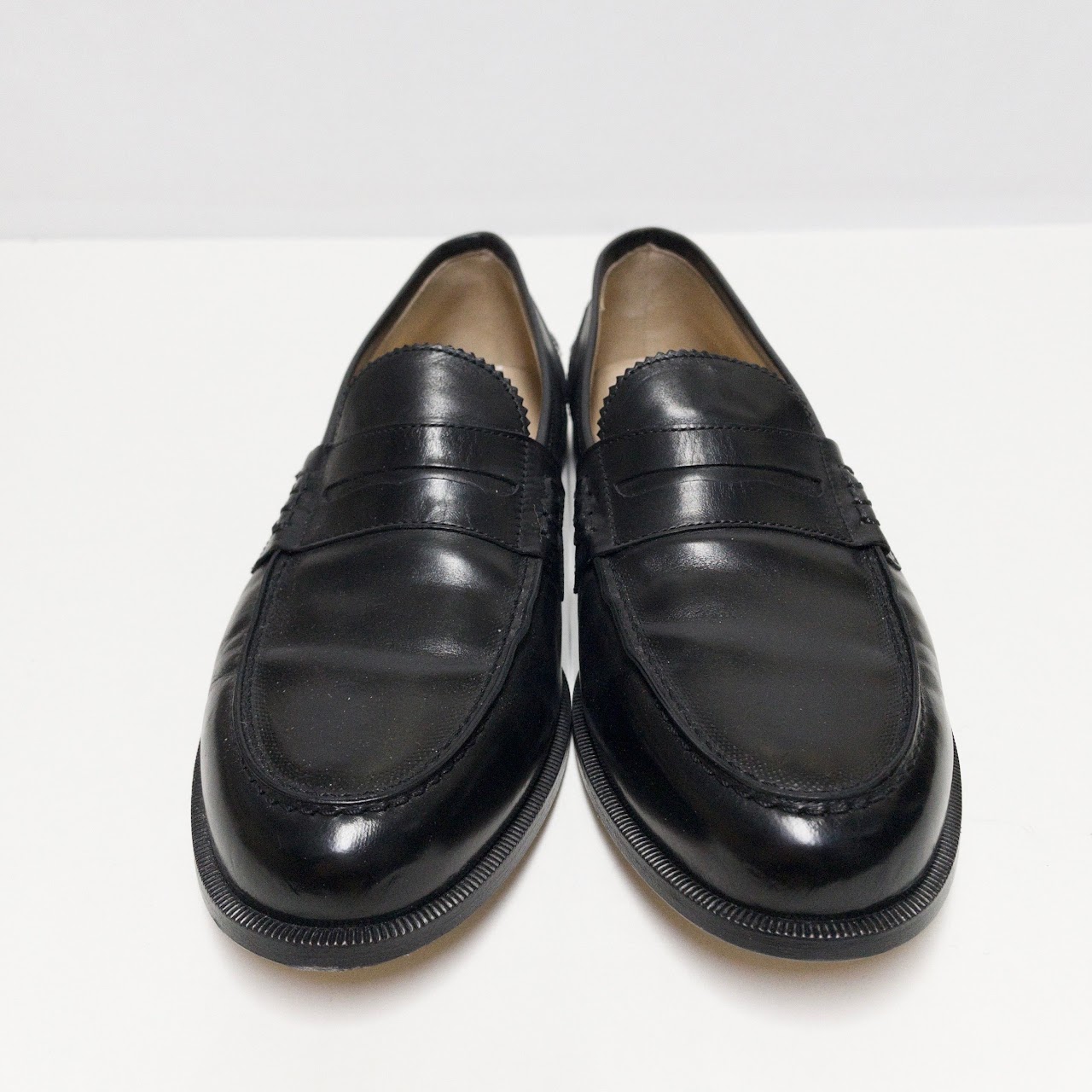 Manolo Blahnik Black Leather Ellen Loafers