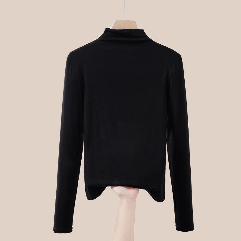 Thin turtleneck sweater, long-sleeved, for women
