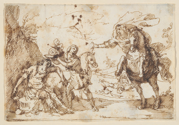 Scene from Tassos GerusalemmeLiberata early to mid 17thcentury