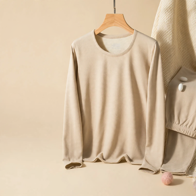 Thermal underwear set for men and women, insulated, round neck
