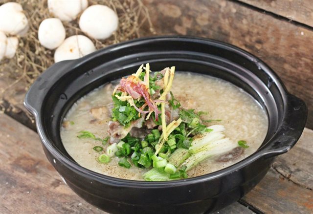 Cháo Nấm Xương Bò