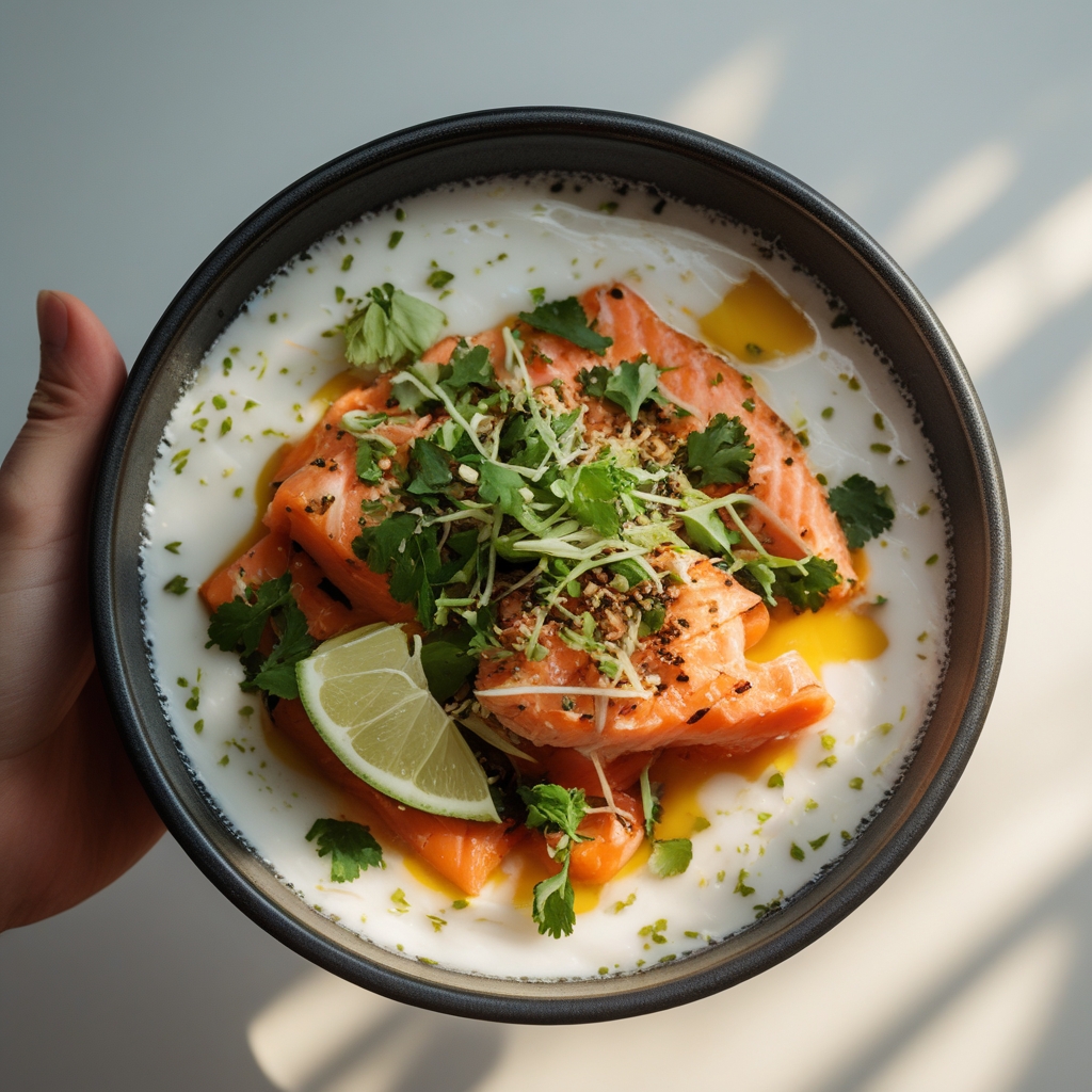 Final Coconut‑Lime Salmon Power Bowl with Chickpea Slaw & Cashew Rice