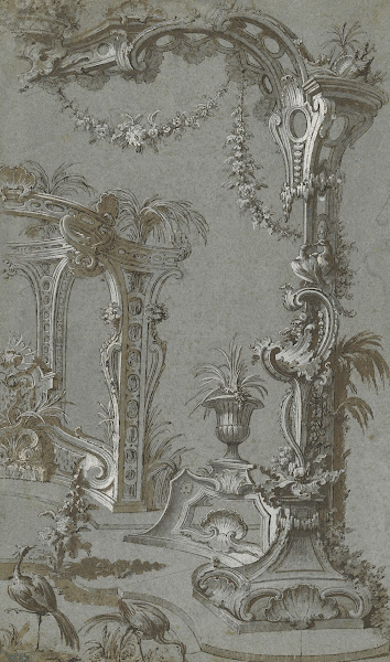 A Rococo Garden Trellis and Gazebo c 1750