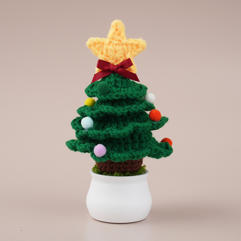 Handgeferti gehäkelte Weihnachtsbaum-Topfpflanze