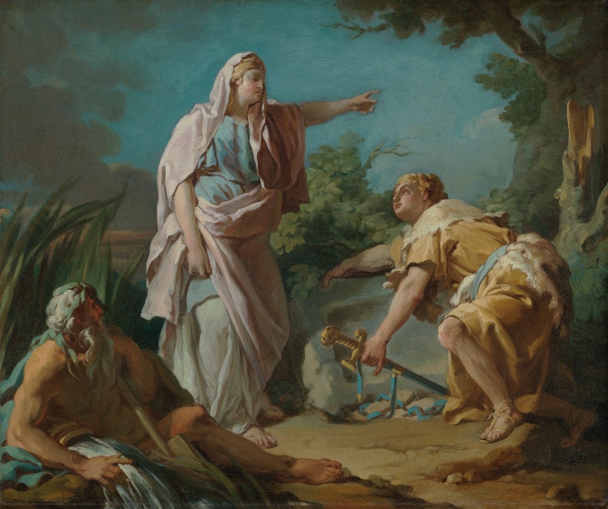 Aethra Showing her Son Theseus the Place Where his Father had Hidden his Arms 17