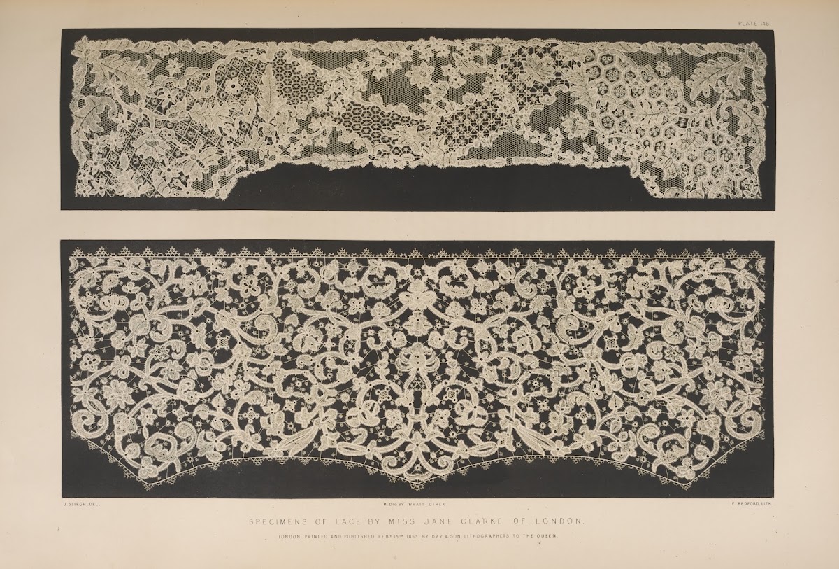 Specimens of lace by Miss Jane Clarke of London 1851   1853