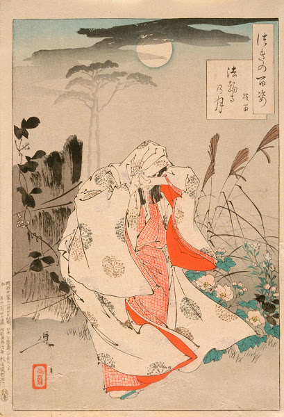 Yokobue Waiting from Takiguchi Tokiyori by Moonlight at Hōrinji 1890
