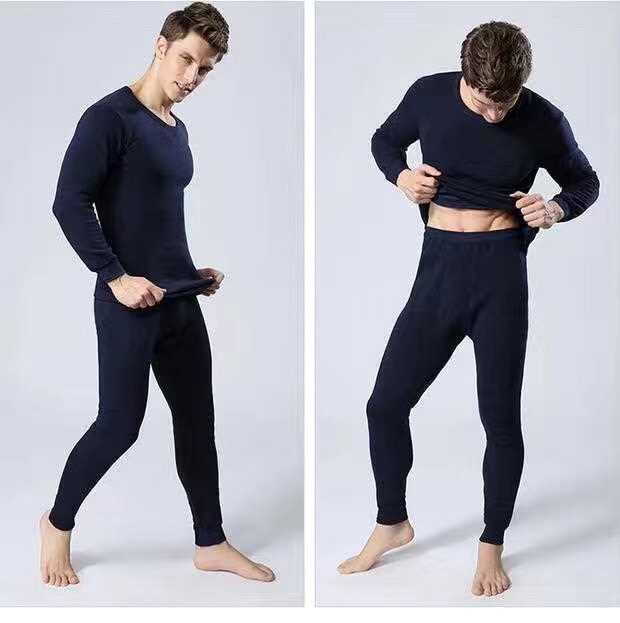 Padded Thermal Underwear Set, Round Neck
