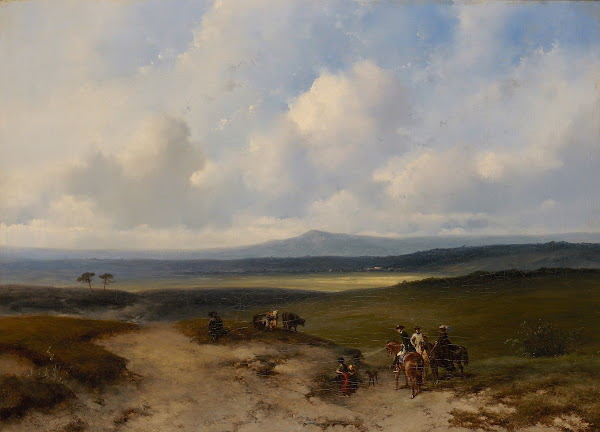 Ruiters in een landschap 1834