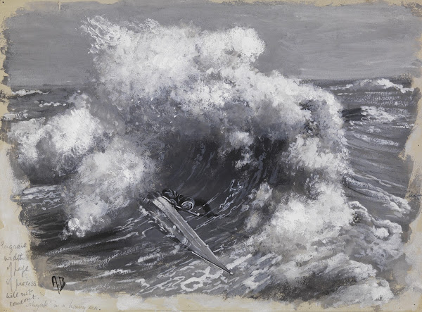 An Inuit in a kayak demonstrates the paddling technique that allows for a contro