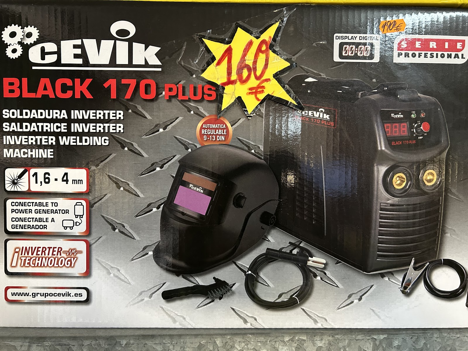  SOLDADOR INVERTER CEVIK BLACK PLUS 170