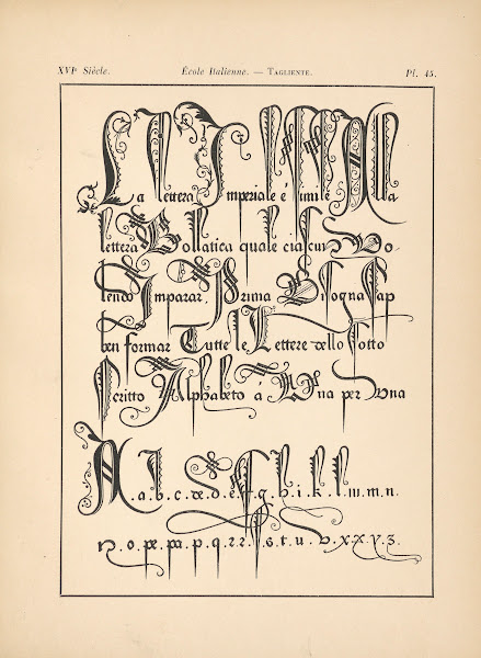 École Italienne  Tagliente  Lettres impériales majuscules et mineures 1895