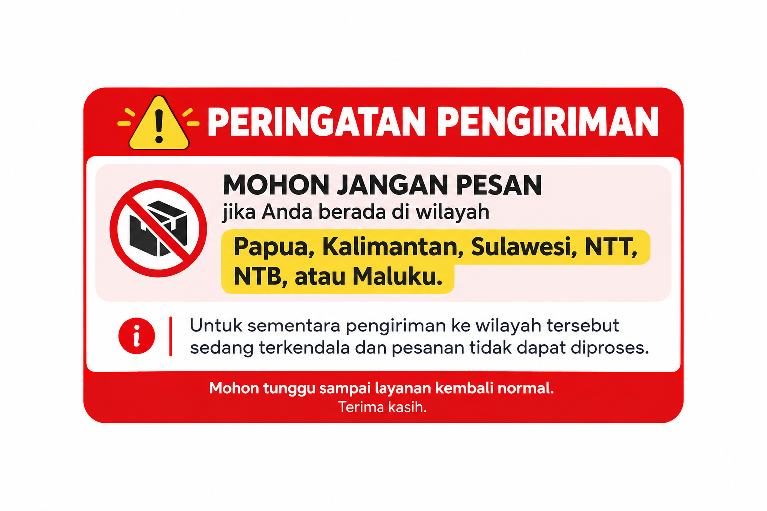 Info Pengiriman Lengkap
