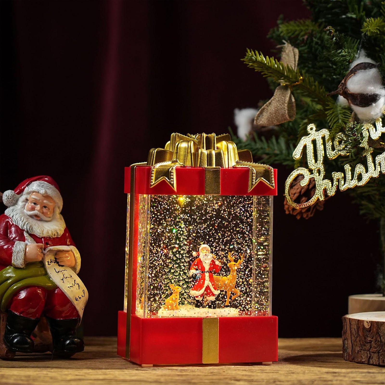 Decorative LED Snow Globe Music Box in Gift Design