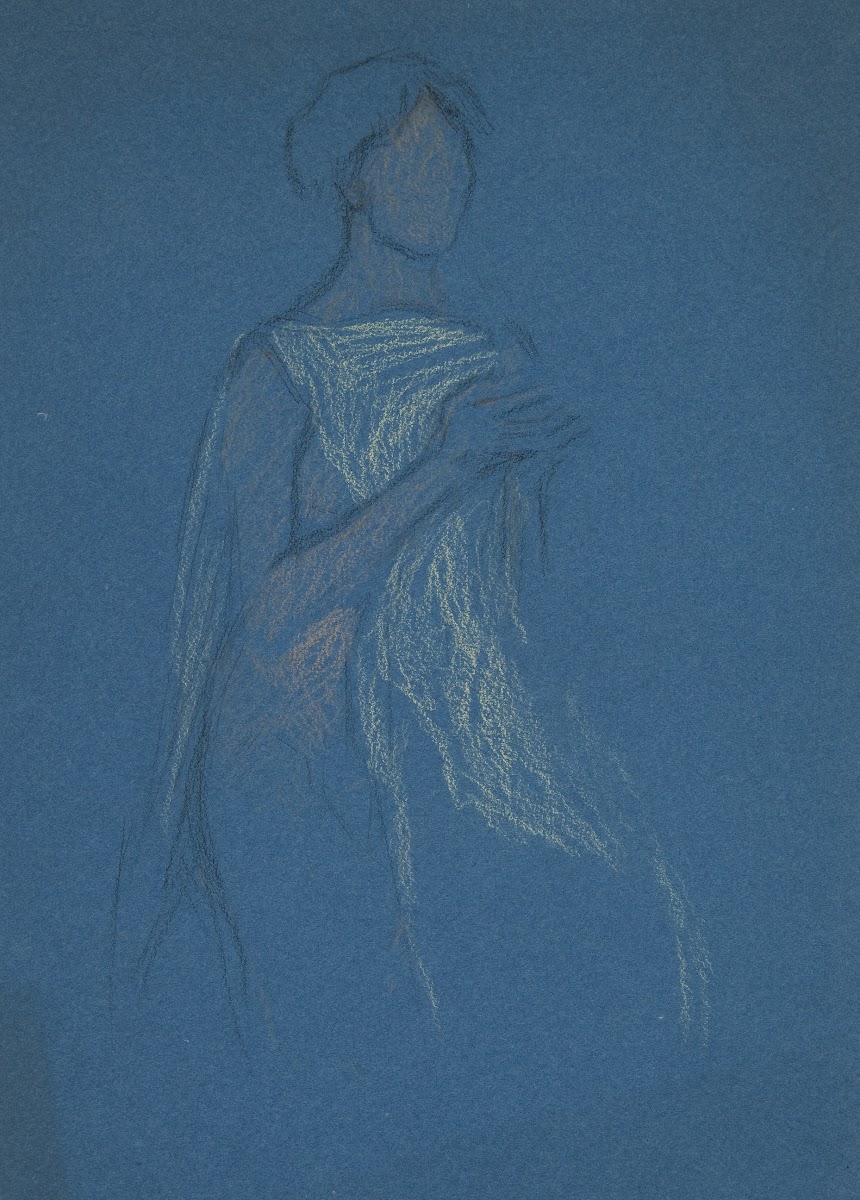 Sketch of a woman  costume study for a play III 2002