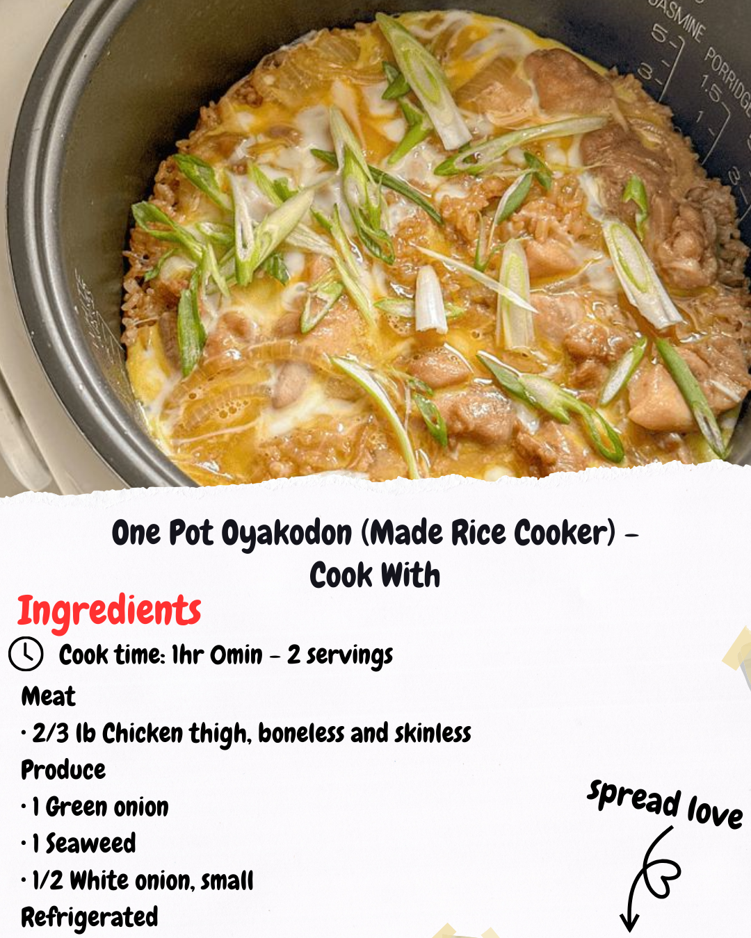 One Pot Oyakodon (Made Rice Cooker) - Cook With