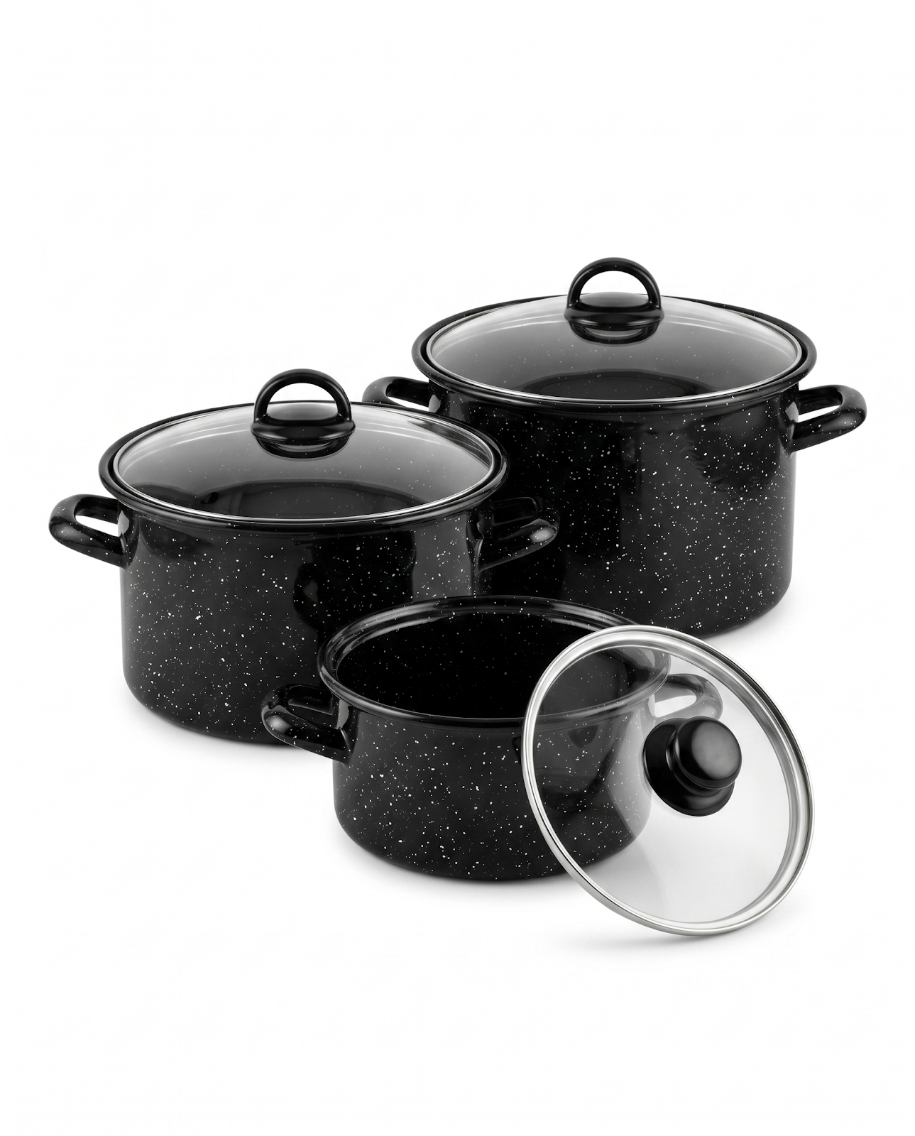 Juego De Ollas En Peltre X 3Pcs 16/18/20 Cm -1500/2200/3000 — imagen 2