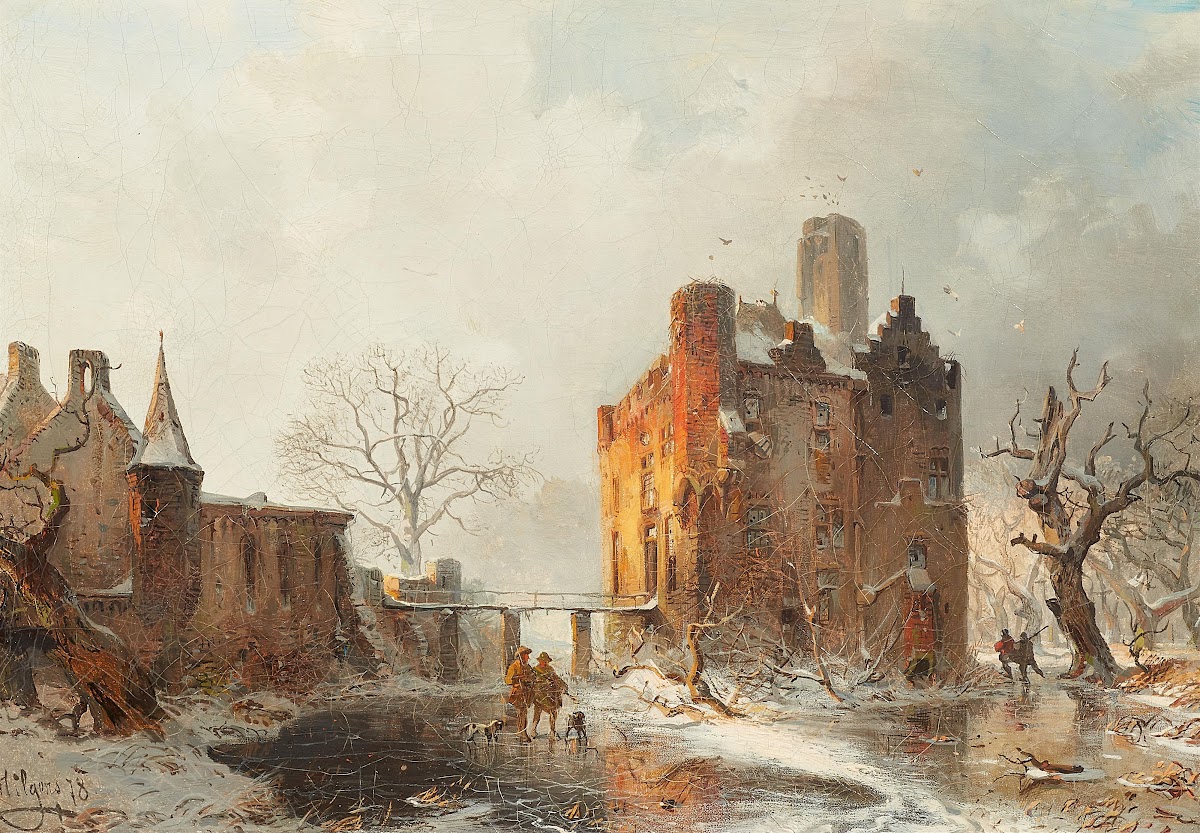 Burg Doornenburg im Winter 1878