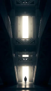 Minimalist White Geometric 3D Abstract Pattern