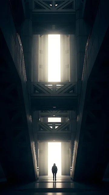 Minimalist White Geometric 3D Abstract Pattern