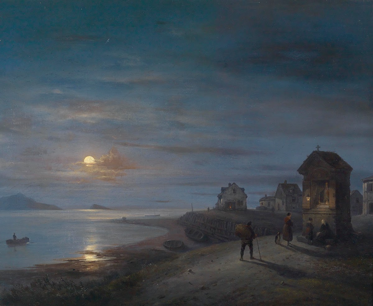 Küstenlandschaft bei aufgehendem Mond 1840