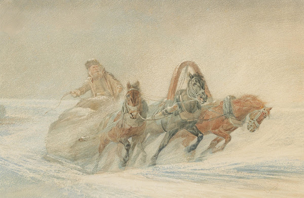 A Russian Troika In The Snow 1869