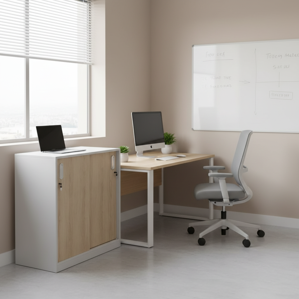 RADAR Color Two-Door (Low Height) Sliding Storage Cabinet