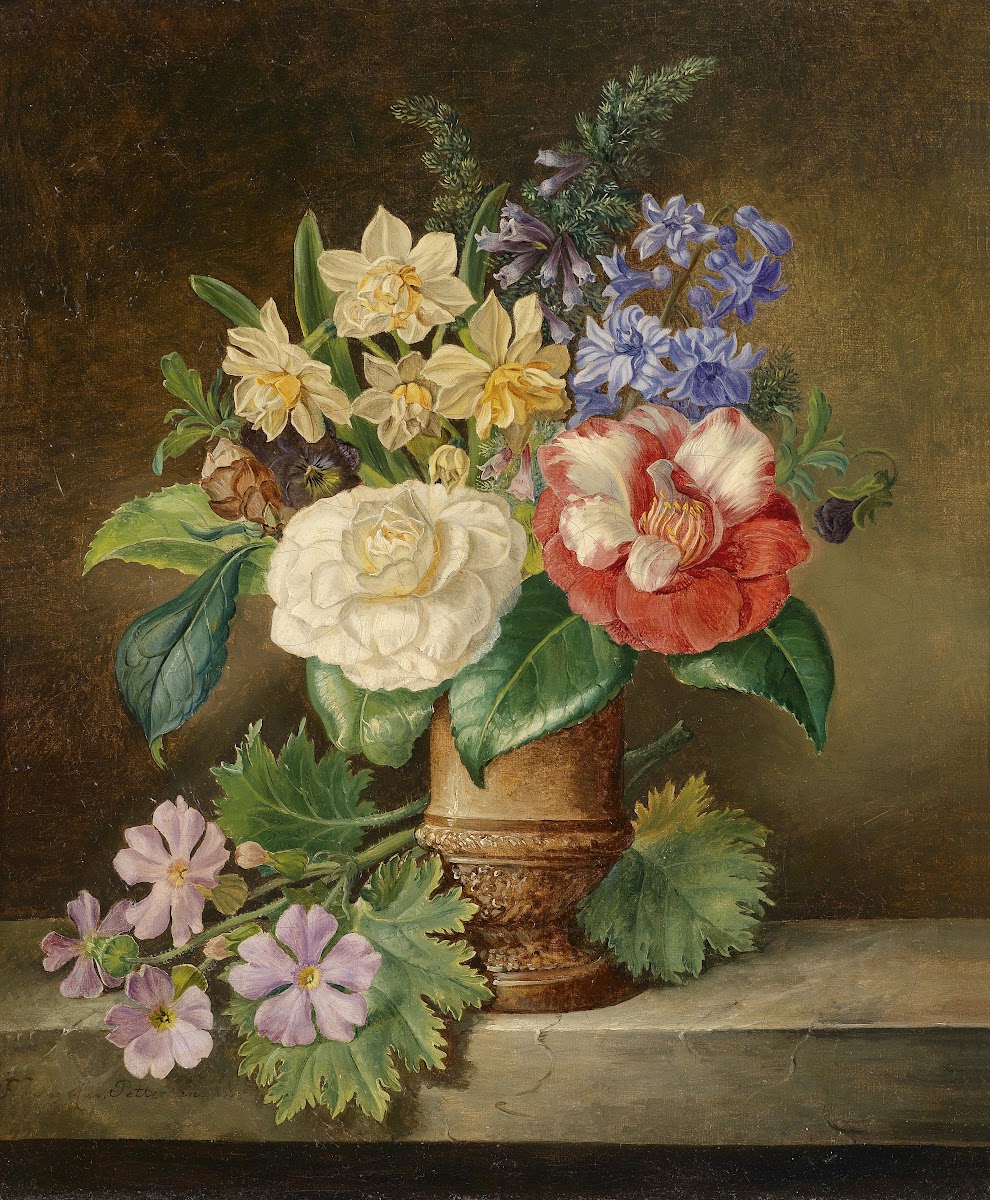 Blumenstillleben mit Narzissen 1852