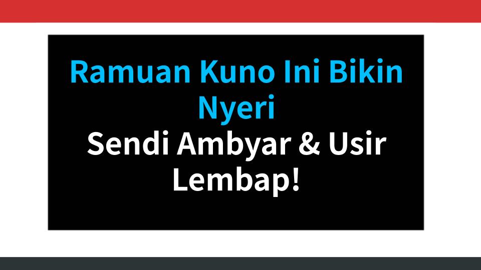 Ramuan Kuno Ini Bikin Nyeri Sendi Ambyar & Usir Lembap!