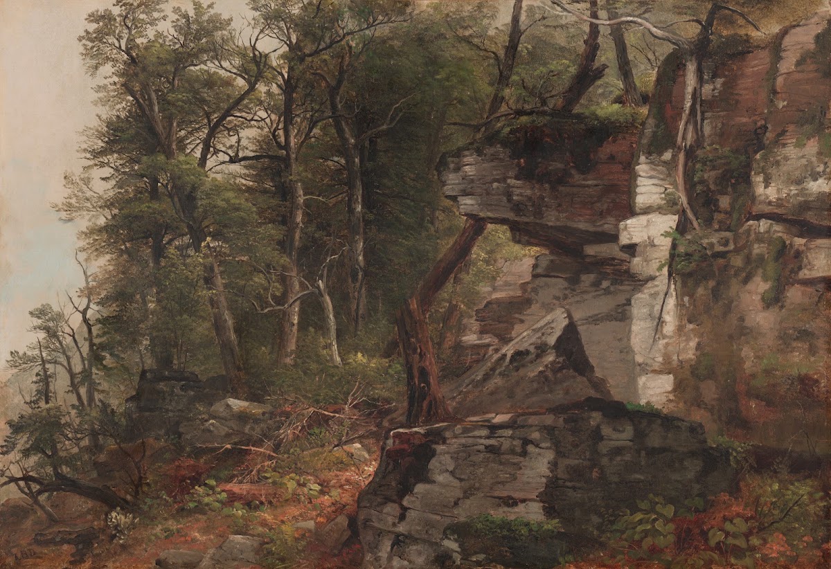 Trees on a Rocky Hillside c 1849