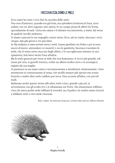 Anteprima della prima pagina: I ricci raccolgono le mele - classe terza