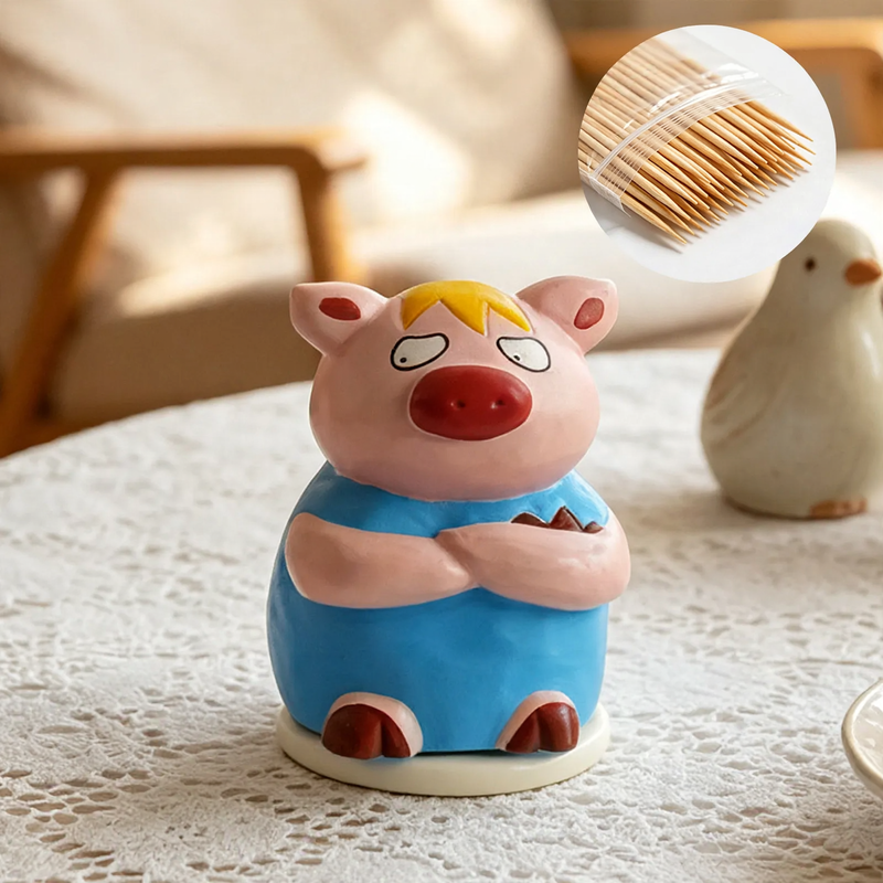 Pig Toothpick Box made of Plastic
