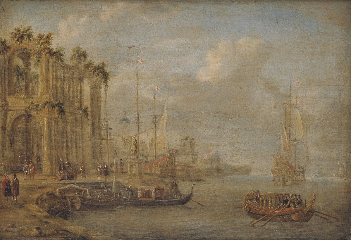 Harbour Scene with Antique Ruins 1670   1671