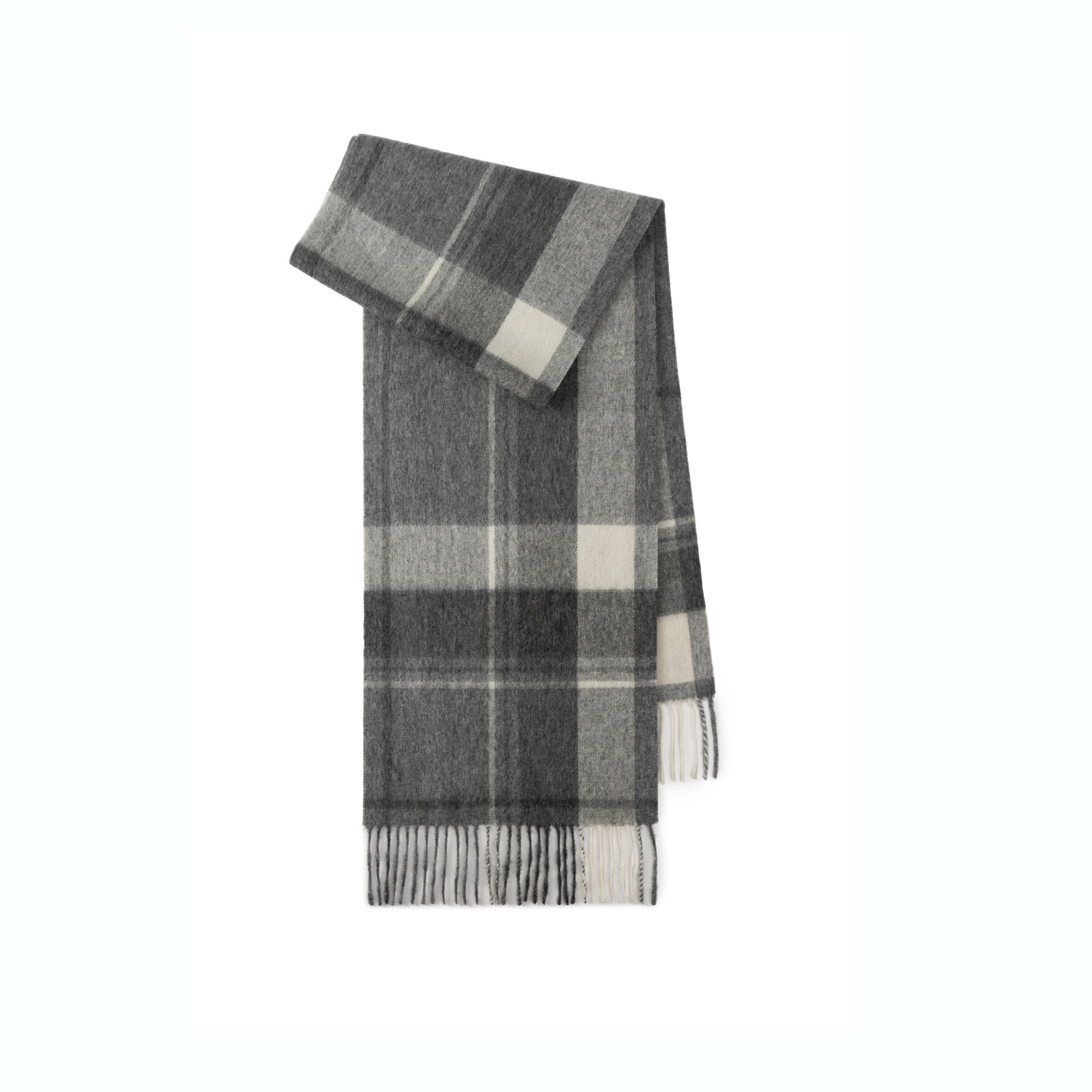 Wool scarf made of 100% wool with fringes, 180x30cm