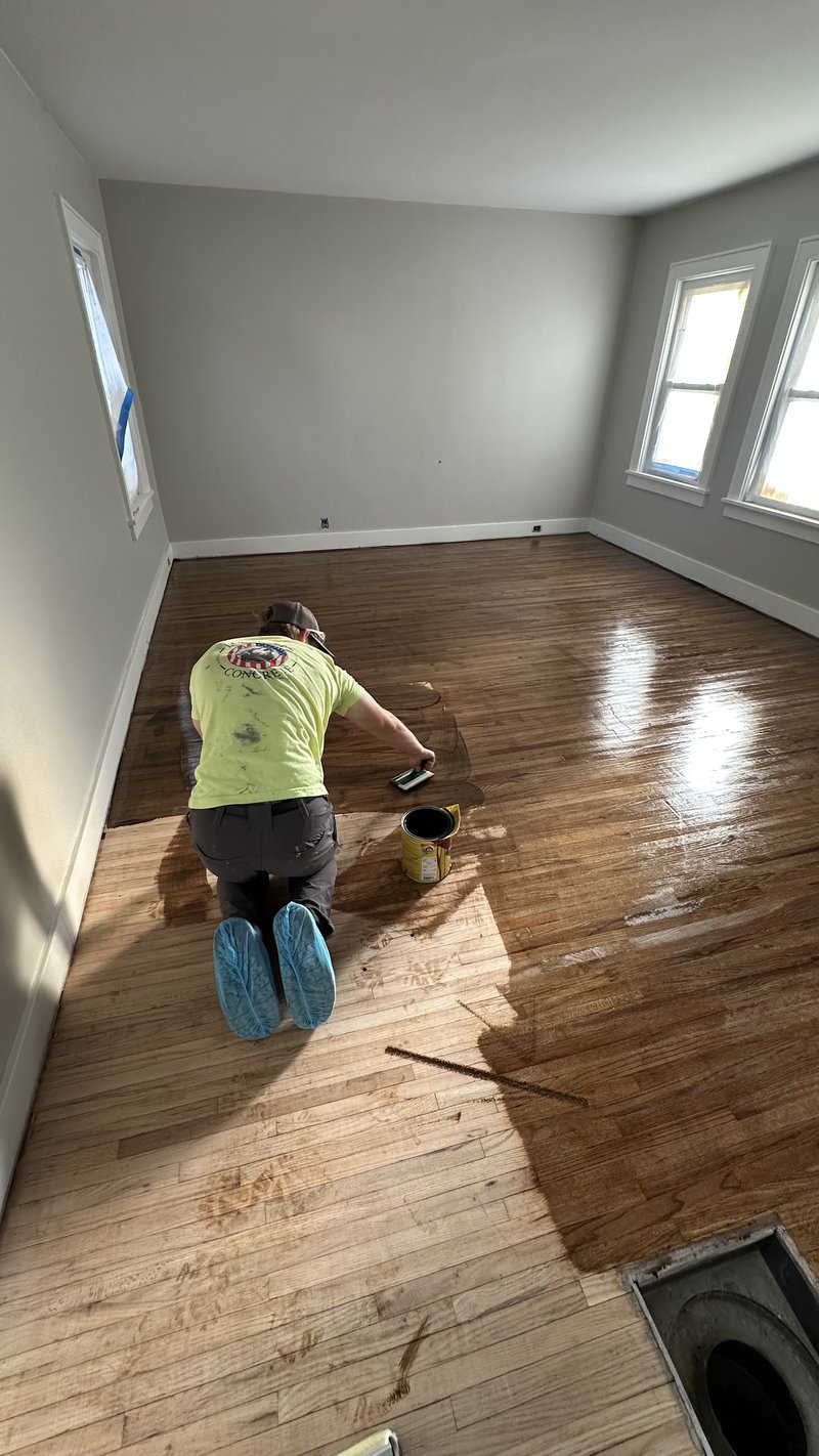 Gavin staining and sealing hardwood floors in Eureka IL