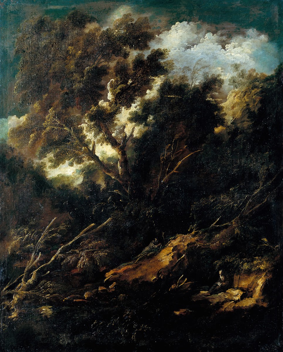 Landscape With A Reading And A Praying Franciscan 1695 1697